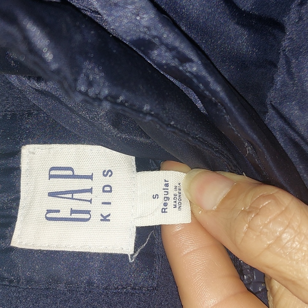 Gap Kids Navy Down Puffer Coat with Faux Fur Hood Size S - Picture 7 of 12